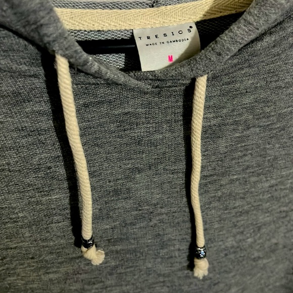 Tresics Oversized T-Shirt Hoodie Size M - Light Gray - Picture 3 of 3
